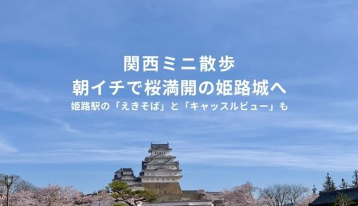 【関西ミニ散歩】朝イチで桜満開の姫路城へ。姫路駅の「えきそば」と「キャッスルビュー」も。